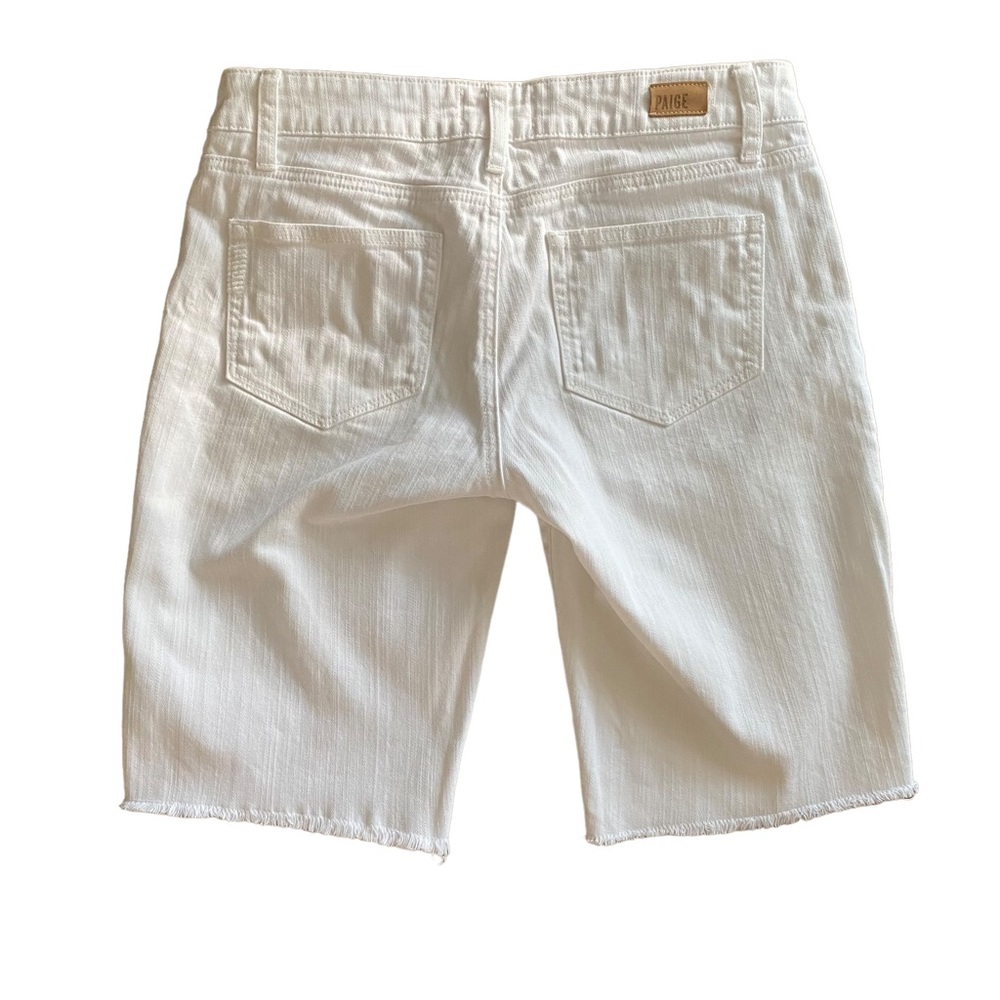 PAIGE Jax Bermuda white Shorts Rolled Cuff or Raw Hem Size 28 - Picture 8 of 12